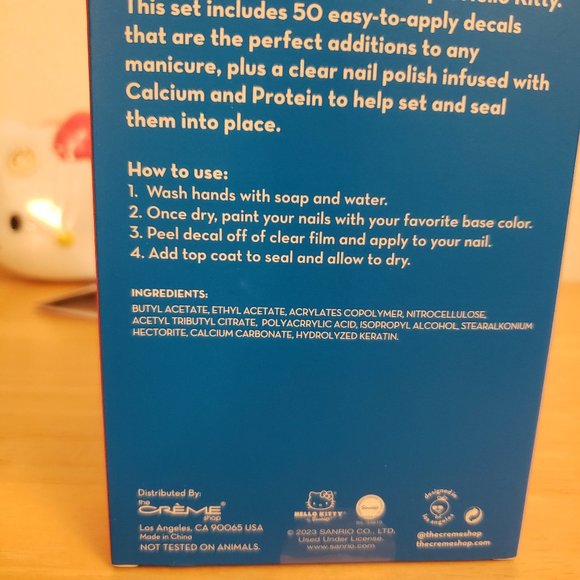 Hello Kitty Lip Smacker + Créme Shop x Hello Kitty Nail Decals & Clear Polish - Picture 12 of 12